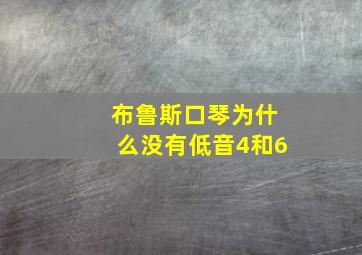 布鲁斯口琴为什么没有低音4和6