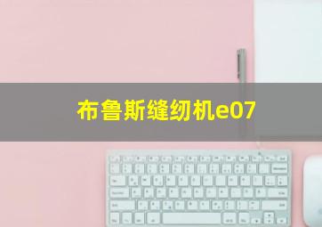 布鲁斯缝纫机e07