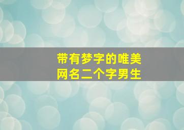 带有梦字的唯美网名二个字男生