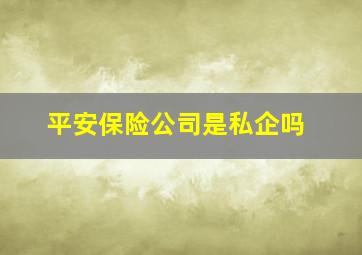 平安保险公司是私企吗