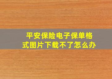 平安保险电子保单格式图片下载不了怎么办