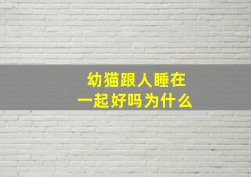 幼猫跟人睡在一起好吗为什么