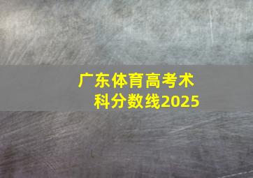 广东体育高考术科分数线2025