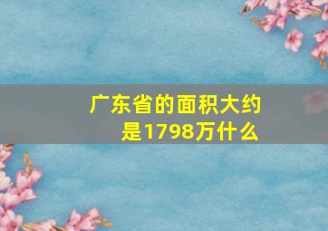 广东省的面积大约是1798万什么