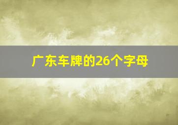 广东车牌的26个字母