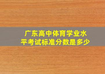 广东高中体育学业水平考试标准分数是多少