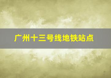 广州十三号线地铁站点