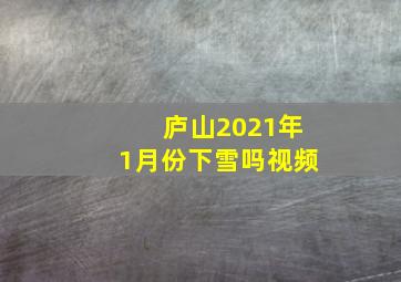 庐山2021年1月份下雪吗视频