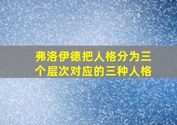 弗洛伊德把人格分为三个层次对应的三种人格