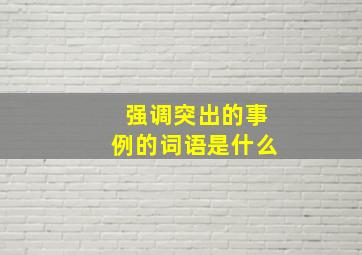 强调突出的事例的词语是什么