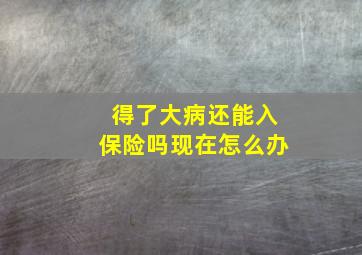 得了大病还能入保险吗现在怎么办