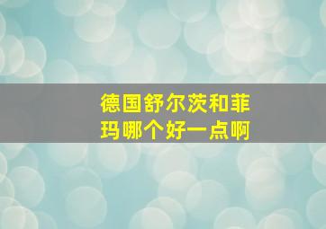 德国舒尔茨和菲玛哪个好一点啊