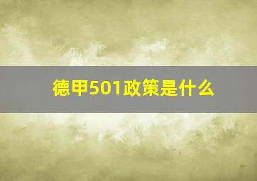 德甲501政策是什么