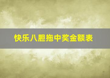 快乐八胆拖中奖金额表