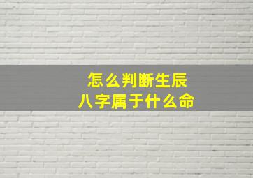 怎么判断生辰八字属于什么命