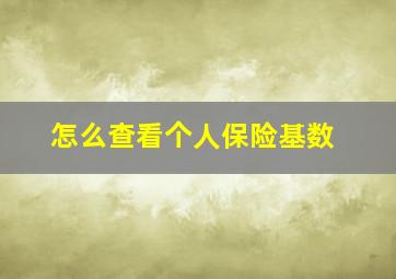 怎么查看个人保险基数