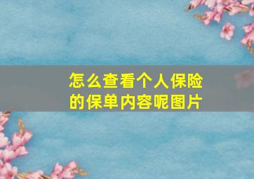 怎么查看个人保险的保单内容呢图片