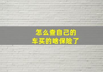 怎么查自己的车买的啥保险了