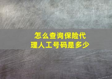 怎么查询保险代理人工号码是多少