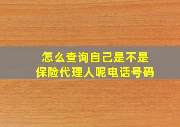 怎么查询自己是不是保险代理人呢电话号码