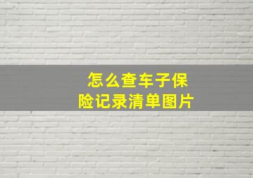 怎么查车子保险记录清单图片