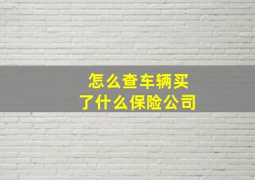 怎么查车辆买了什么保险公司