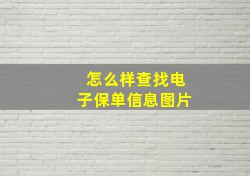 怎么样查找电子保单信息图片