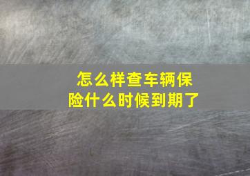 怎么样查车辆保险什么时候到期了