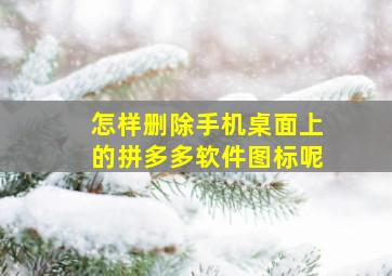 怎样删除手机桌面上的拼多多软件图标呢