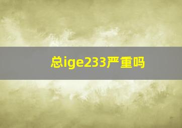 总ige233严重吗