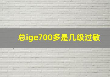 总ige700多是几级过敏