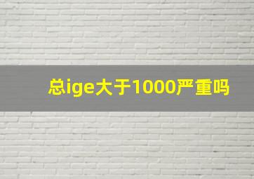 总ige大于1000严重吗