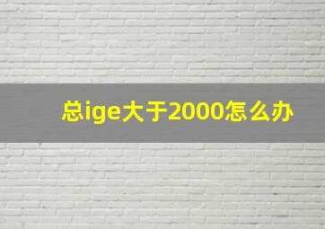 总ige大于2000怎么办