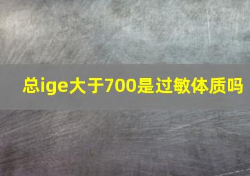 总ige大于700是过敏体质吗