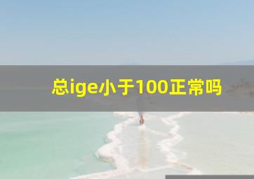 总ige小于100正常吗