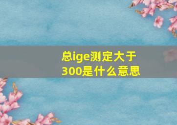 总ige测定大于300是什么意思