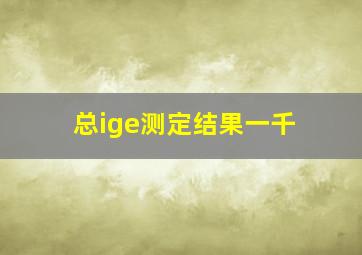 总ige测定结果一千