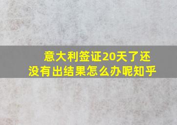 意大利签证20天了还没有出结果怎么办呢知乎