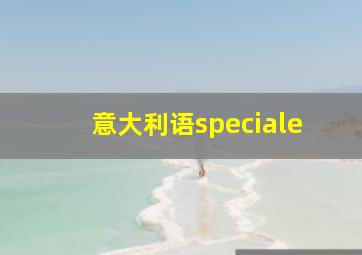 意大利语speciale