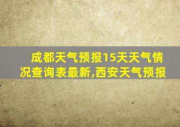 成都天气预报15天天气情况查询表最新,西安天气预报