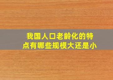 我国人口老龄化的特点有哪些规模大还是小