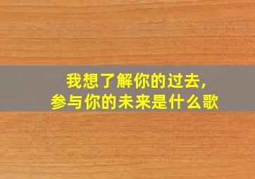 我想了解你的过去,参与你的未来是什么歌