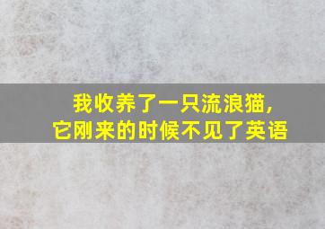 我收养了一只流浪猫,它刚来的时候不见了英语