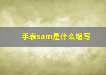 手表sam是什么缩写