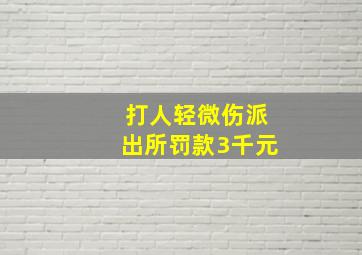 打人轻微伤派出所罚款3千元