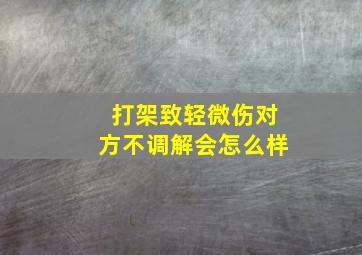 打架致轻微伤对方不调解会怎么样