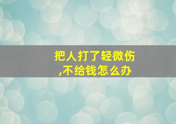 把人打了轻微伤,不给钱怎么办