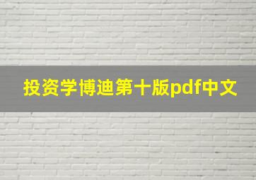 投资学博迪第十版pdf中文