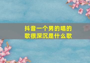 抖音一个男的唱的歌很深沉是什么歌