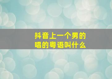 抖音上一个男的唱的粤语叫什么